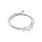 Arc-en-ciel Blanc | Argent sterling .925 | Bracelet de cheville fermoir infini en verre sirène